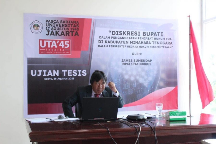 Bupati Mitra James Sumendap Sukses Jalani Ujian Tesis