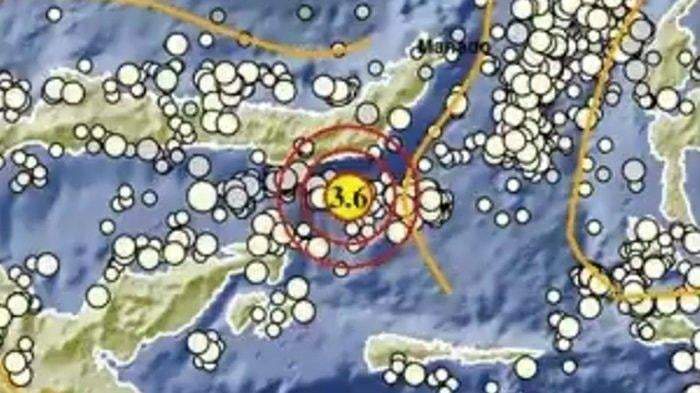 Gempa 3,6 SR di Bolaang Uki, Nolsel, Sulawesi Utara (Sulut) pada Minggu 14 Mei 2023 sore