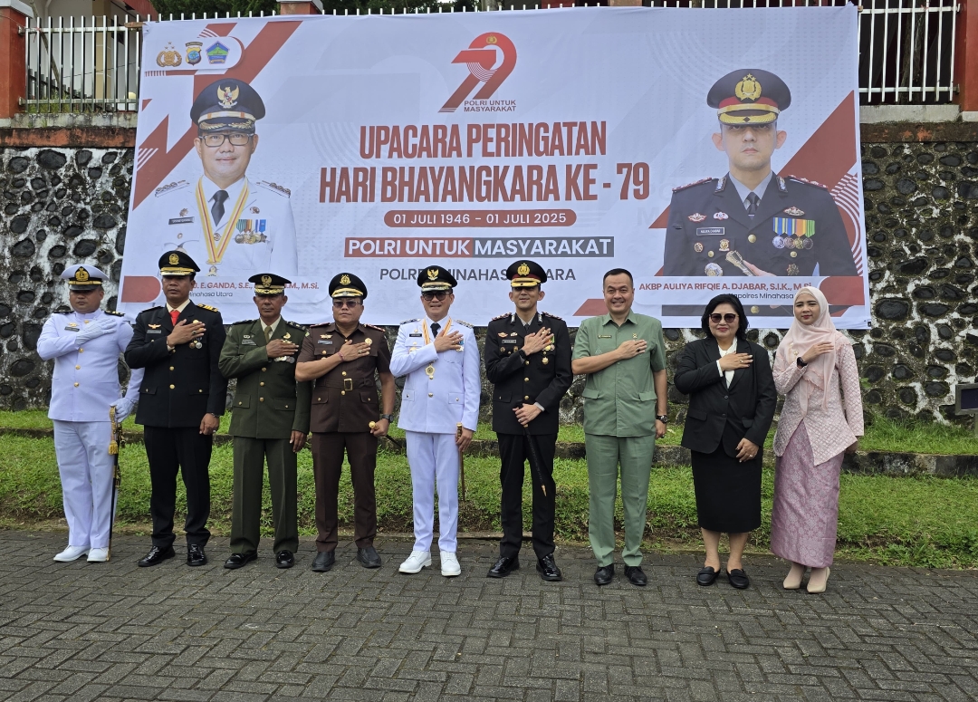 Hari Bhayangkara Ke-79, Bupati Joune Ganda Perkuat Sinergi Pemkab Minut dan Polri