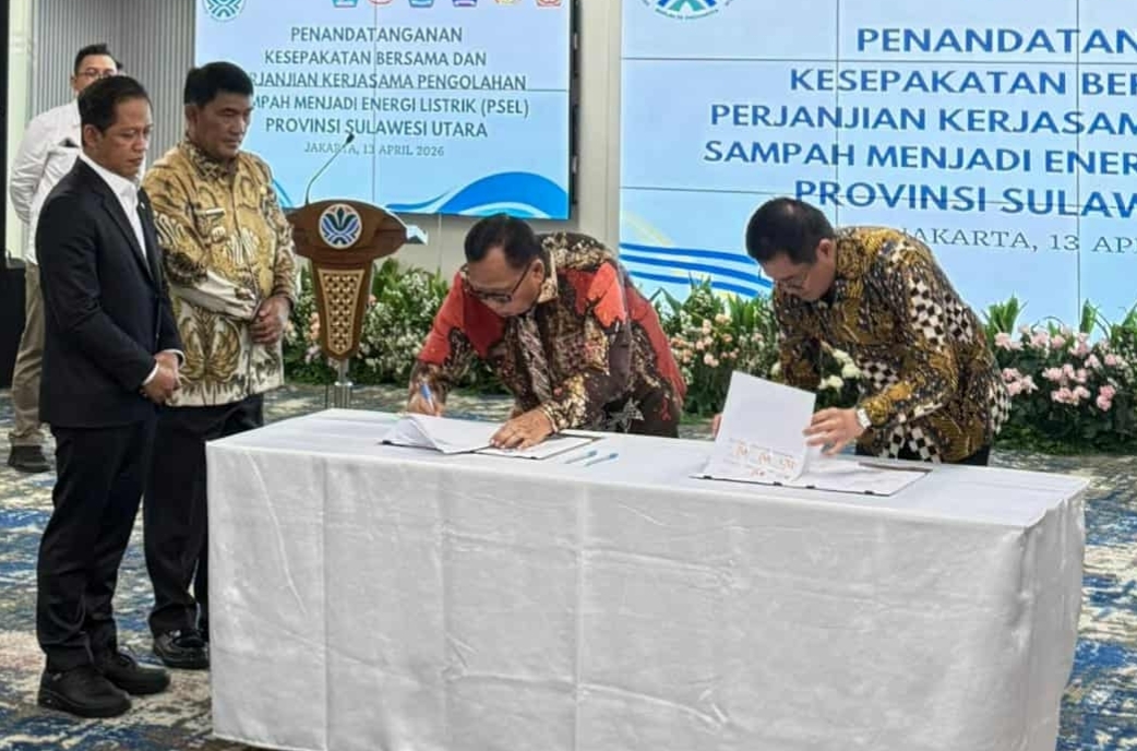 Bupati Joune Ganda Teken Dokumen PSEL, Minut Siap Olah Sampah Jadi Listrik