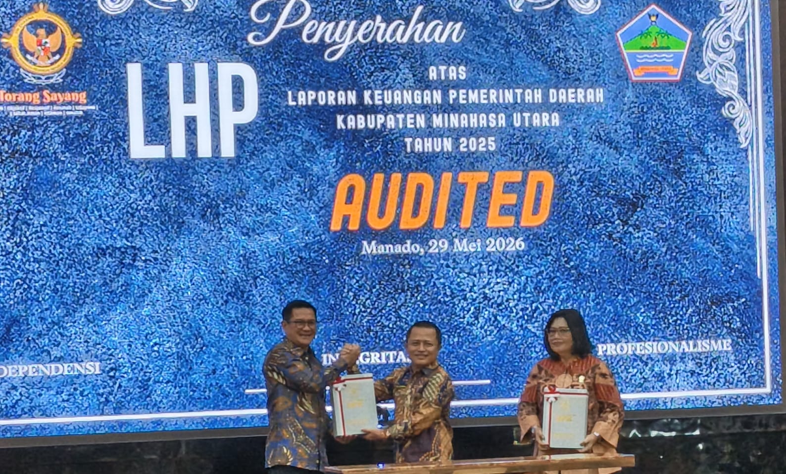 Bupati Joune Ganda terima LHP BPK: Minut WTP 5 tahun beruntun