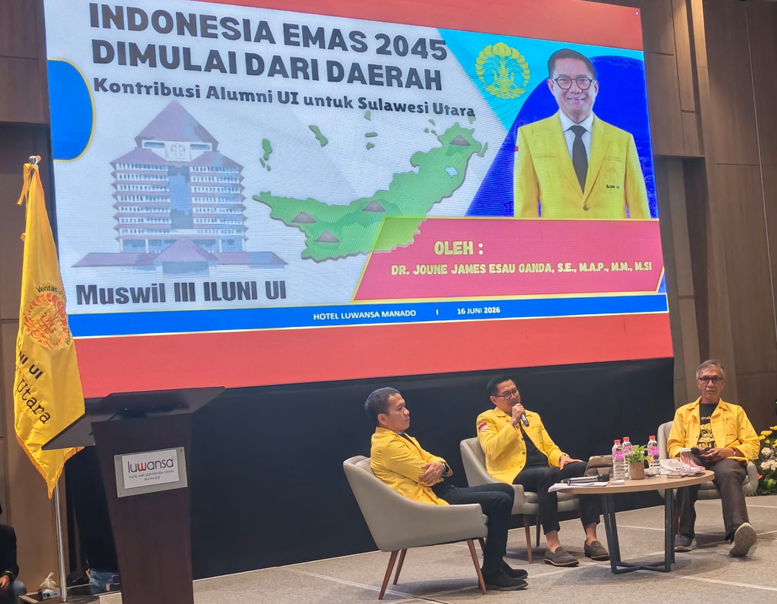 Jadi Pemateri Talkshow ILUNI UI Sulut, Bupati Joune Ganda: Tiga Keunggulan Strategis Sulut Jadi Modal Menuju Indonesia Emas 2045